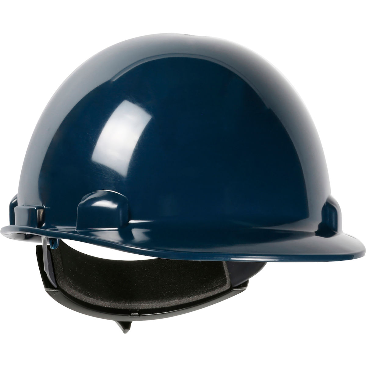 B3113521 Dynamic Dom Cap Style Dome HDPE Shell 4 Point Suspension Ratchet Adjustment Hard Hat, Navy