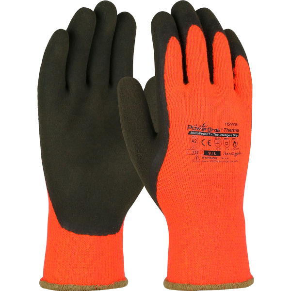 Protective Industrial Products Gloves Hi-Vis Orange PowerGrab Thermo Acrylic Terry Size XL 12 Pairs - 41-1400/XL