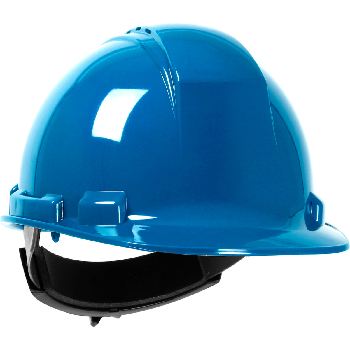 B3113607 Whistler Cap Style HDPE Shell Vented 4 Point Textile Suspension Ratchet Adjustment Hard Hat, Sky Blue