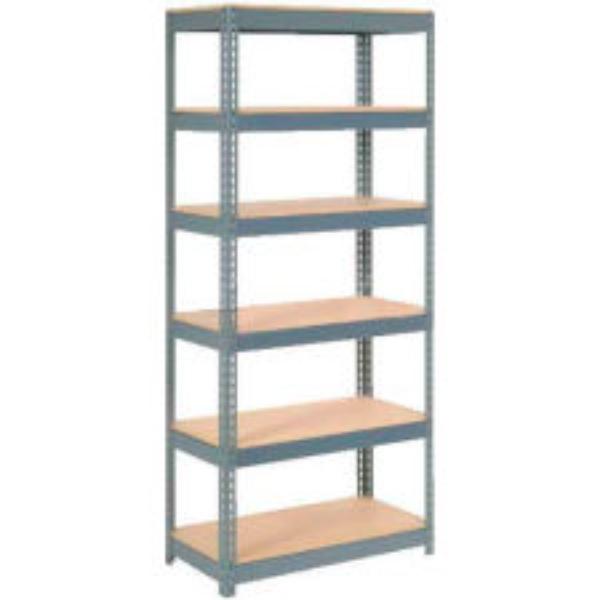 Heavy Duty Boltless Shelving Starter - Gray - 36 x 18 x 72 in. - 6 Shelves - Adjustable Levels