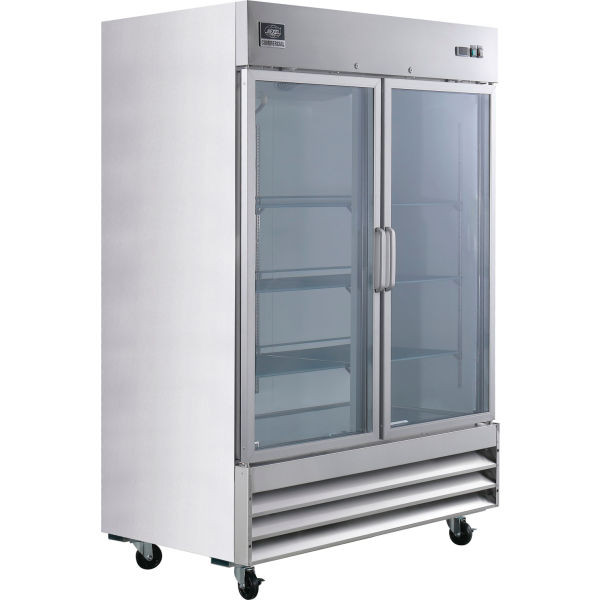 Picture of Global Industrial 243219 47 cu. ft. Nexel Reach In 2 Glass Doors Refrigerator&#44; Silver