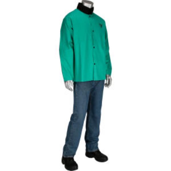 B1030616 Ironcat 30 in. Irontex Flame Retardant Cotton Jacket, Green - Medium