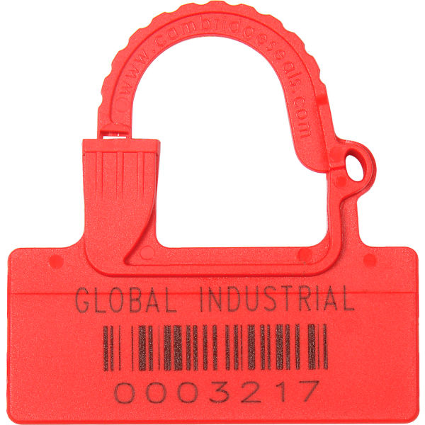 Global Industrial 670484RD Padlock Seal, Red - 100 per Pack