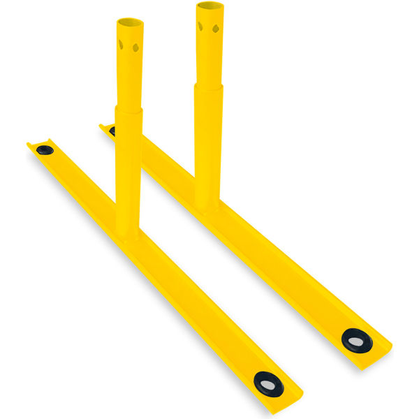 Global Industrial 670864 Flat Barrier Feet for Crowd Control Barrier Powder Coat, Yellow - 2 per Pack