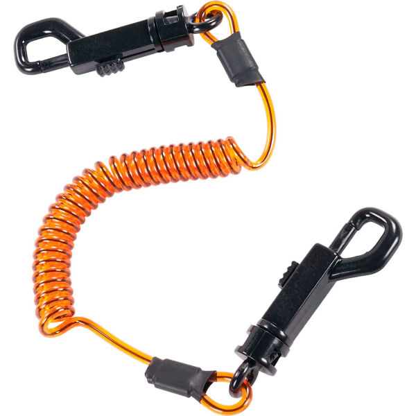 B3181766 Squids 3152 Coil Lanyard with Dual Swivel Hooks, Orange & Black - Medium - Pack of 3