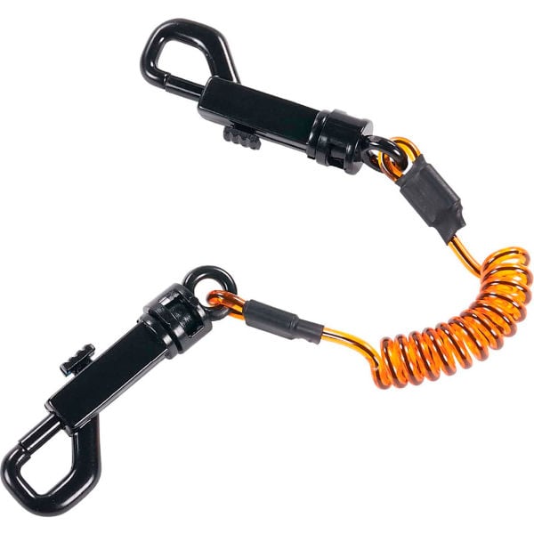 B3181756 Squids 3152 Coil Lanyard with Dual Swivel Hooks, Orange & Black - Small - Pack of 3