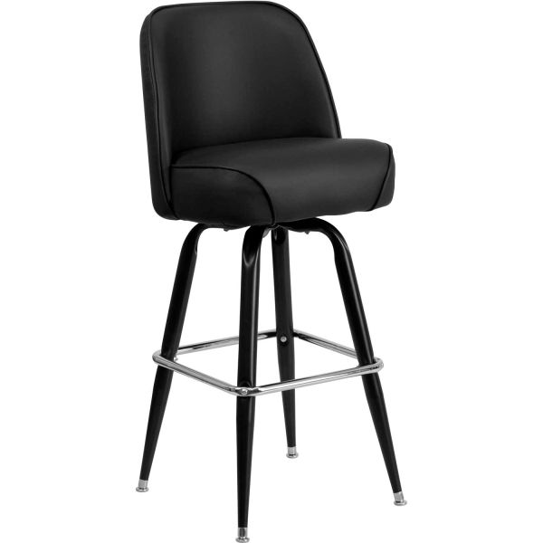 Picture of Global Industrial 238501 Flash Furniture Swivel Barstool&#44; Black - Vinyl