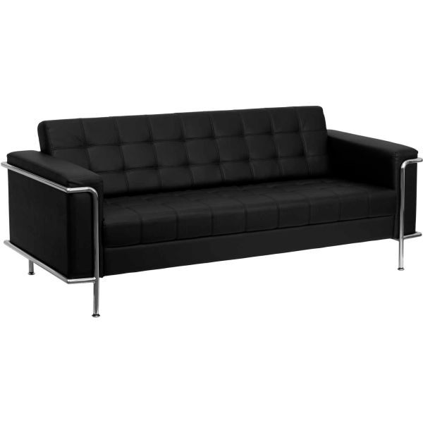 Picture of Global Industrial B2256230 Contemporary Modular Lounge Sofa&#44; Black - Leather - Hercules Lesley Series