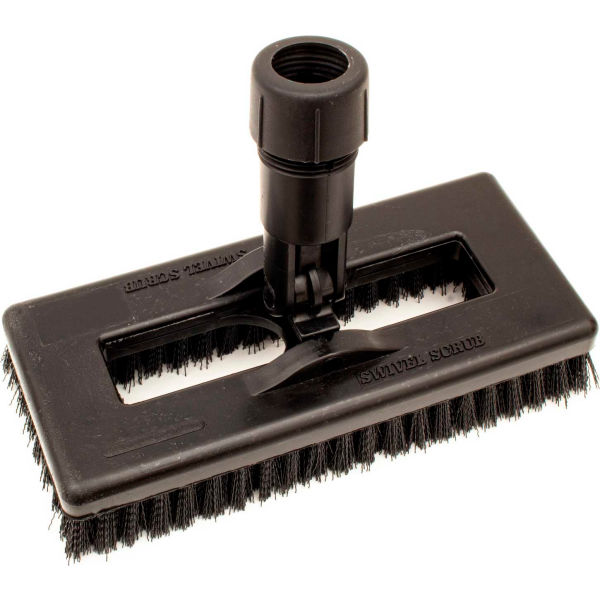 Swivel Scrub Brush - Black - 8 in. - Durable Polyester Bristles