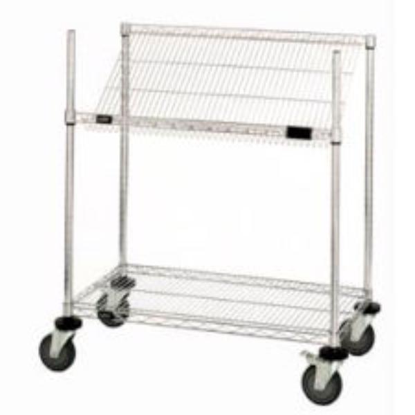 Global Industrial 269012 Easy Access Slant Shelf Chrome Wire Cart, Gray - 48 x 24 x 40 in.