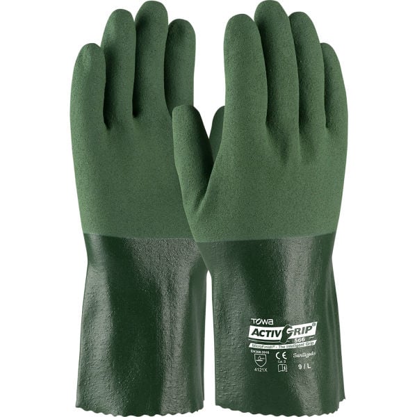 B676498 Micro-Finish Grip Nitrile Coated 56-AG566 Gloves, Green - Extra Large - 12 Pairs