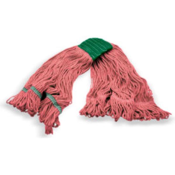 B3127955 4-Ply Looped End Mop with 5 in. Green Band, Red - Medium