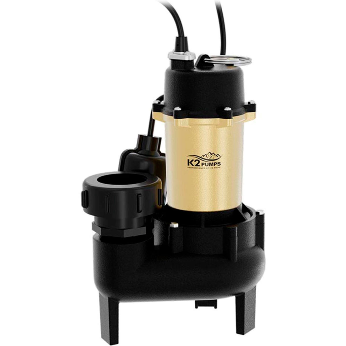 B3191248 Sewage Pump with Piggyback Tethered Switch & Quick Connect, 0.5 HP 108 GPM - Multi Color