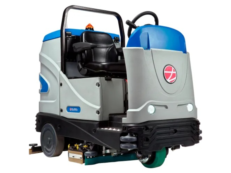 Global Industrial 641870 Recirculating Water Auto Ride-On Floor Scrubber, 34 in. Cleaning Path - Gray, Blue & Black