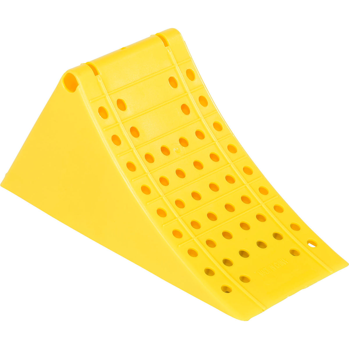 Large Plastic Wheel Chock - Yellow - 18.5 x 7.25 x 9 in. - High Visibility
