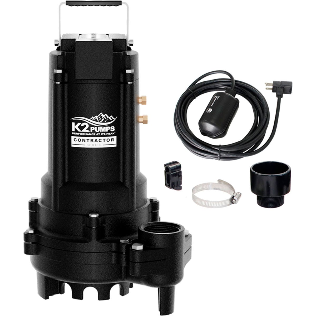 Contractor Series 3/4 HP  Sump and Effluent Pump, Piggyback Tethered,  115 Volt, 11 Amp, Cast Iron