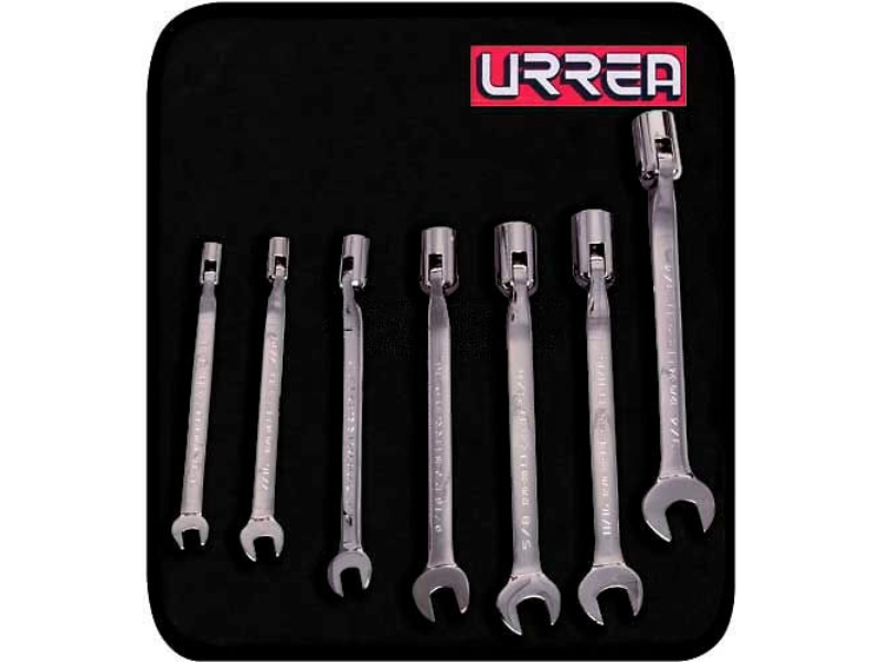 B994573 Flex Combination Wrench Set, 0.37 in. - 0.75 in. - Silver - 7 Piece