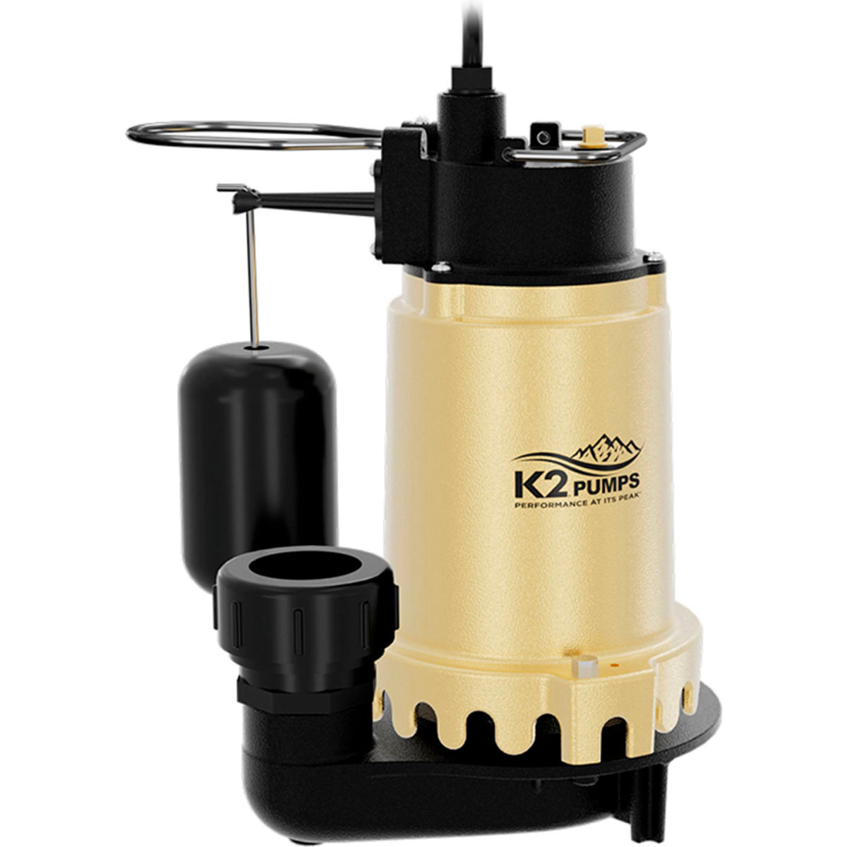 3/4 HP Cast Iron Submersible Sump Pump with Quick Connect Fitting and Vertical Switch