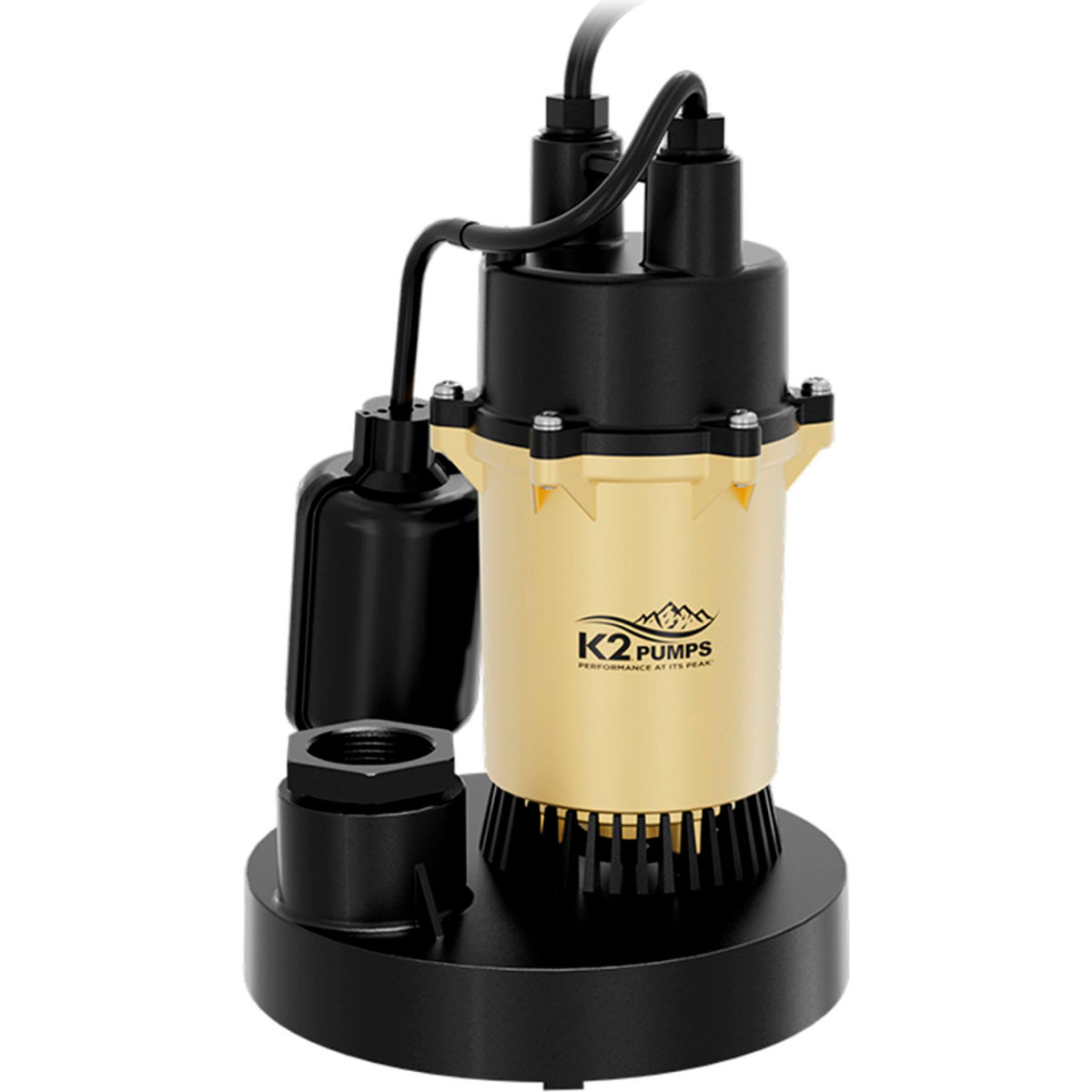 K2 Pumps Sump Pump 1/2 HP Cast Aluminum with Direct-in Tethered Switch - SPA05001TDK