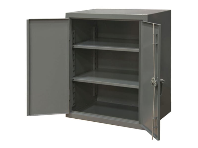 Global Industrial B2169502 Heavy Duty Counter Hight Storage Cabinet 12 Gauge - 48 W x 24 D x 42 H in. - Gray