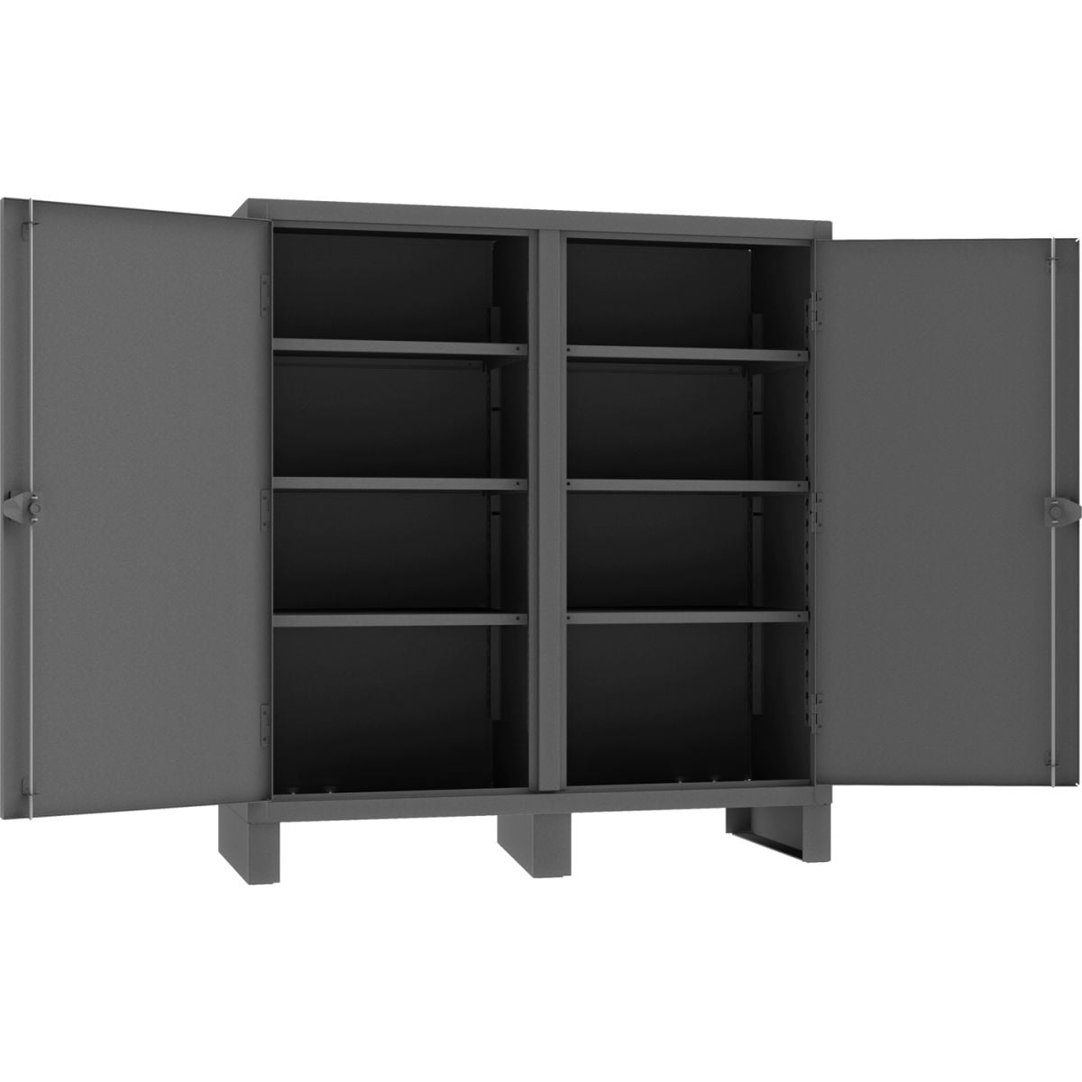 Global Industrial B2682424 Heavy Duty Double Shift Storage Cabinet, 12 Gauge - 60 W x 24 in. D x 66 H in. - Gray