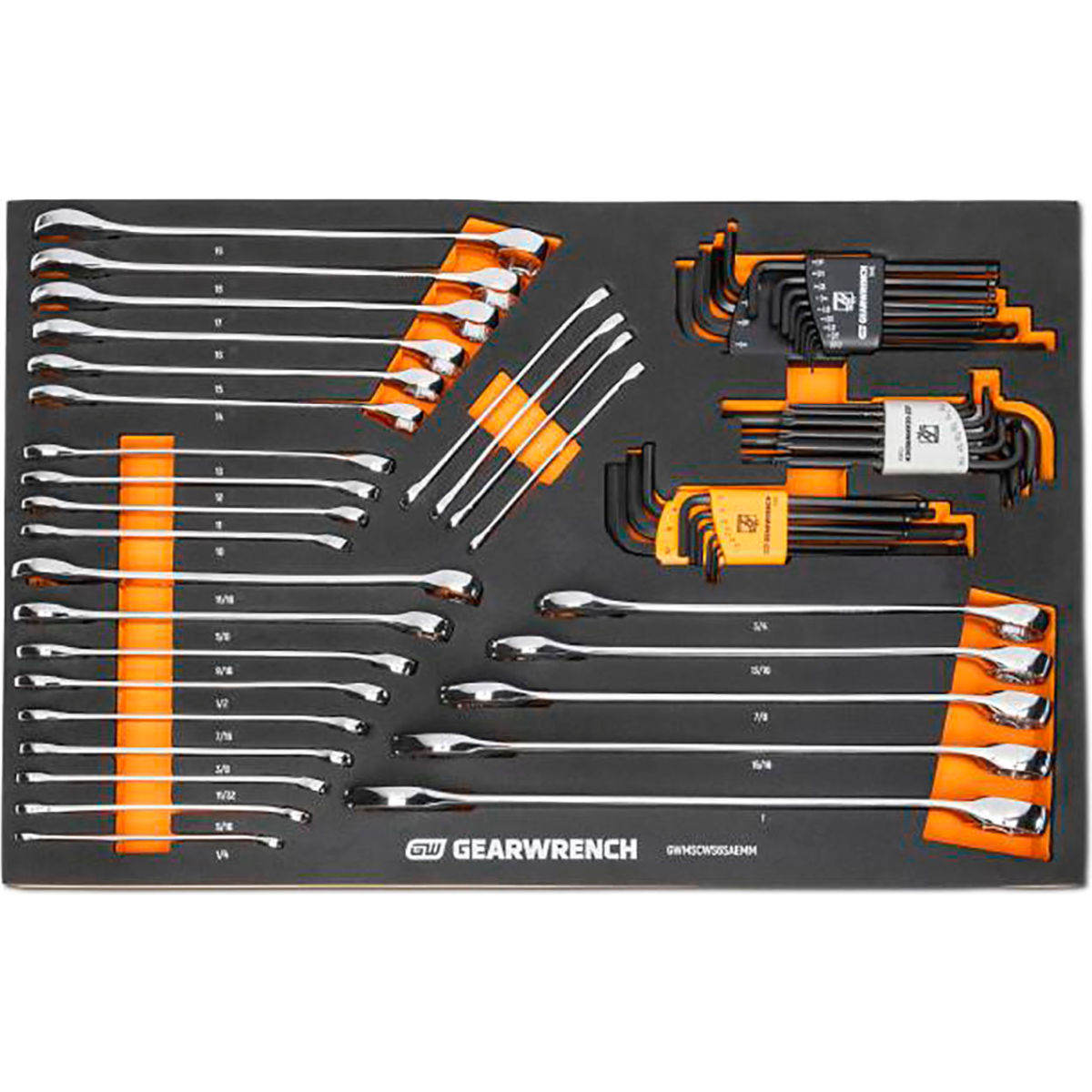 B3190966 6-Point Combination Wrench & Hex Key Modular Set - Multi Color - 59 Piece