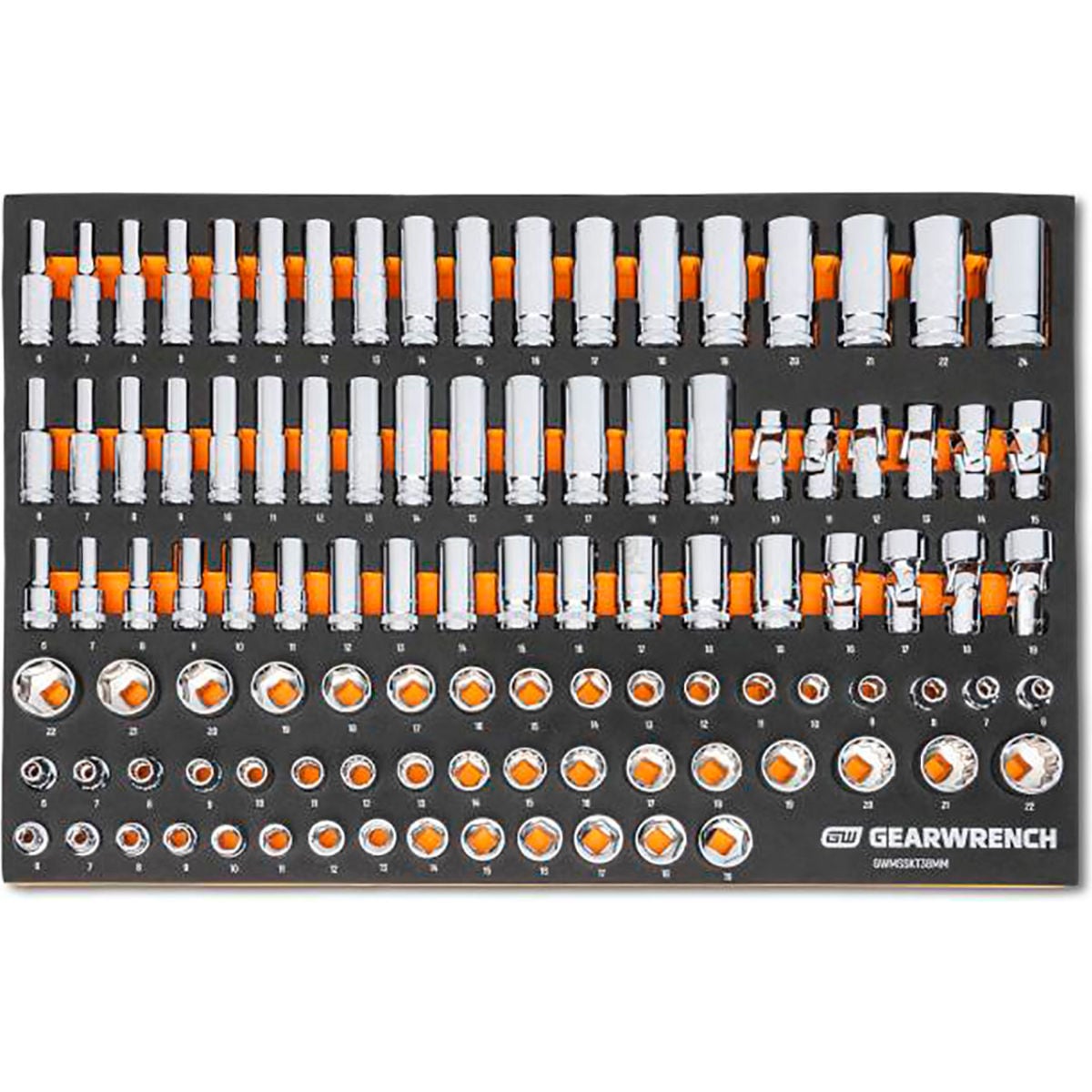 B3191016 0.37 in. Drive Metric Socket Modular Set - Silver - 104 Piece