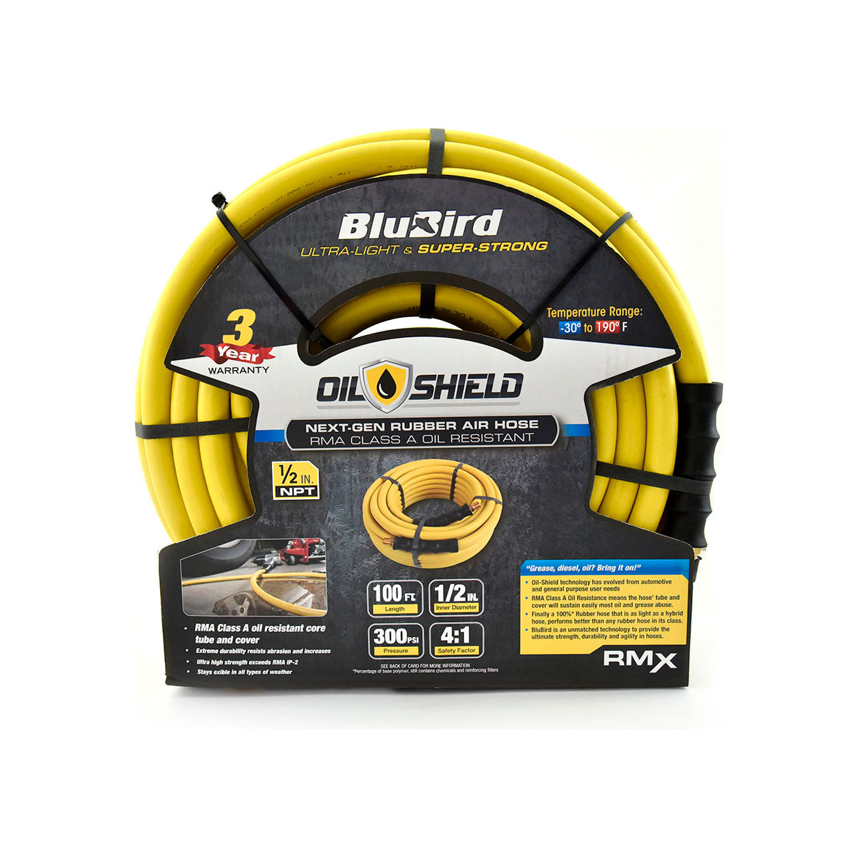 B3178844 Rubber Air Hose Assembly - 0.5 in. x 100 ft. - Yellow