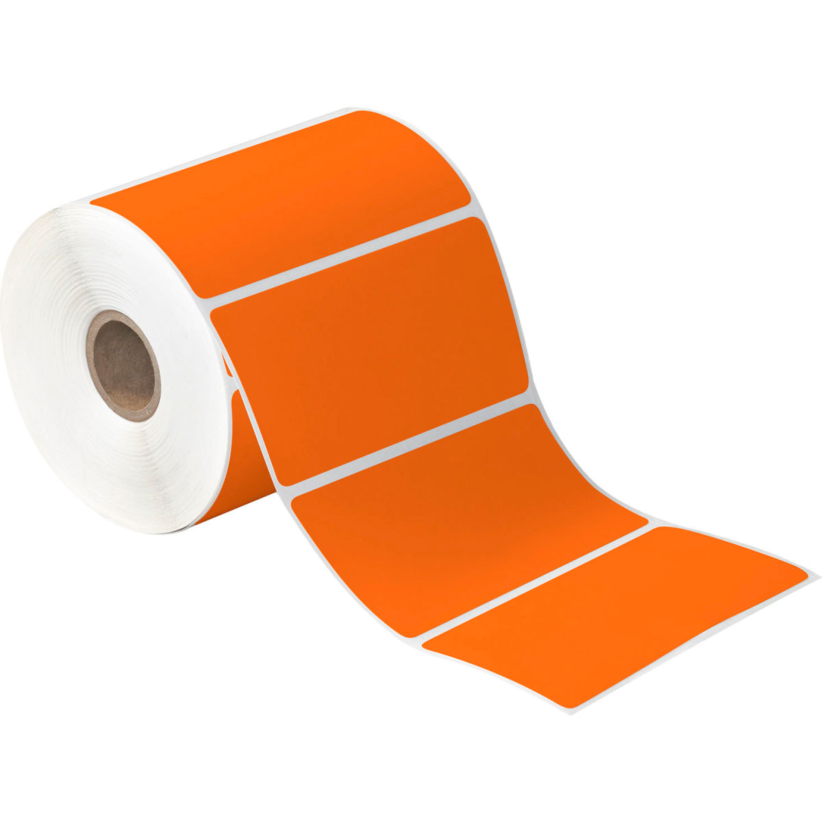 B3212587 Desktop Direct Thermal Labels, 4 x 2 in., 1 in. Core - Orange - 12 Rolls Per Case