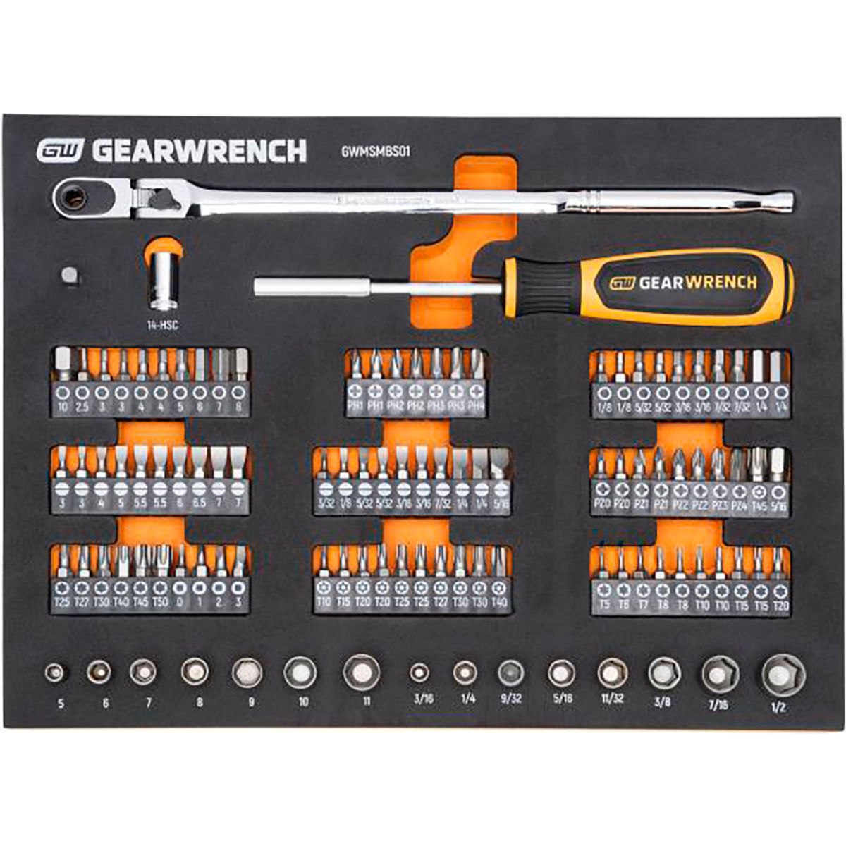 B3190972 0.25 in. Drive Micro Bit Modular Set - Silver - 105 Piece