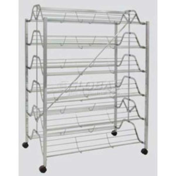 B1224158 Folding Shoe Rack for Easy Storage, Silver - 12 Shelves