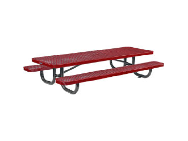 Global Industrial 277153KRDKD 8 ft. Rectangular Kids Picnic Table - Expanded Metal - Red