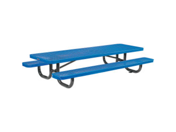 Global Industrial 277153KBLKD 8 ft. Rectangular Kids Picnic Table - Expanded Metal - Blue