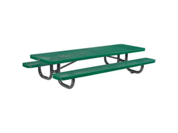Global Industrial 277153KGNKD 8 ft. Rectangular Kids Picnic Table - Expanded Metal - Green