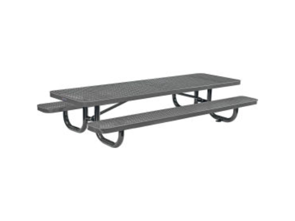 Global Industrial 277153KGYKD 8 ft. Rectangular Kids Picnic Table - Expanded Metal - Gray
