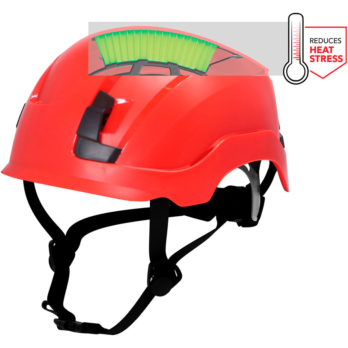 B3166788 Non-Vented Safety Helmet 4-Point Adjustable Ratchet Suspension - Red