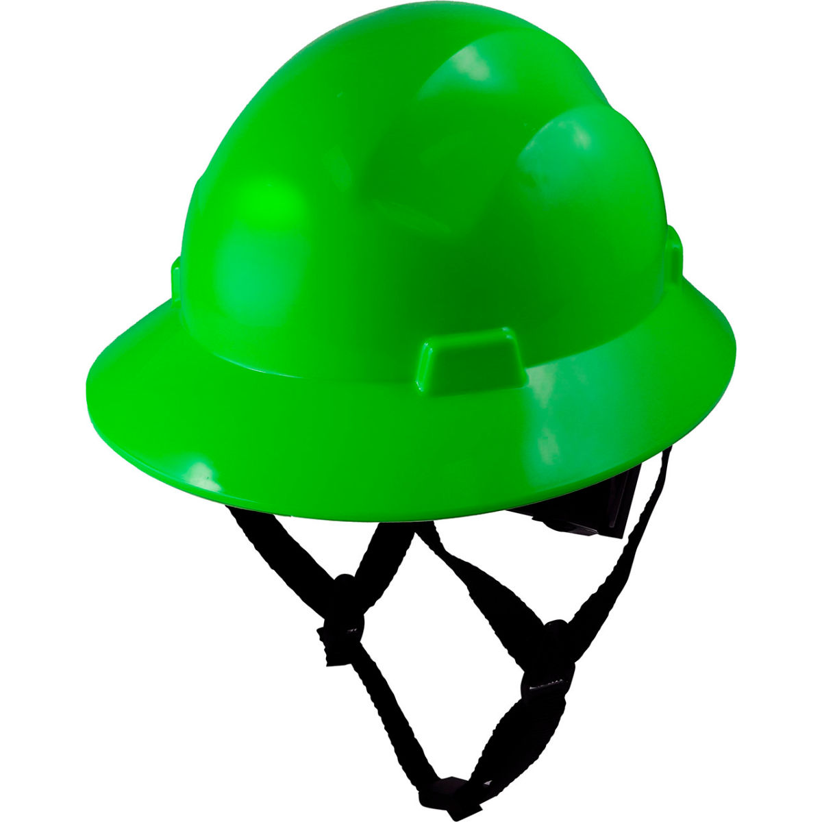 B3179985 Full Brim Hard Hat, 4 Point Ratchet Suspension Non-Vented Class E G Type 1 - Green