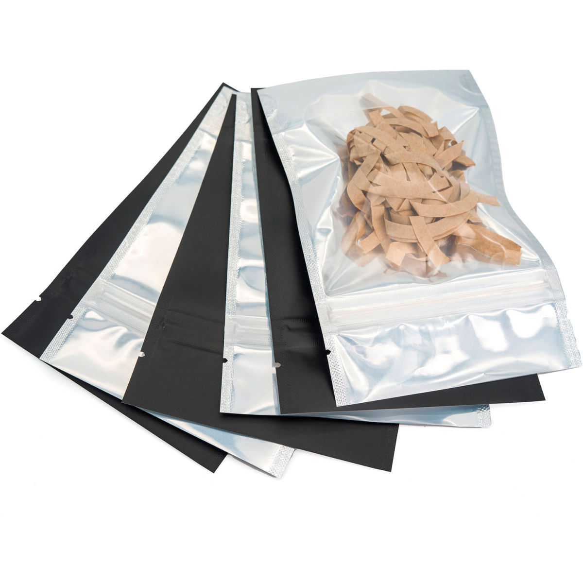 B3203880 Matte Stand-Up Barrier Pouches, 4 x 6 x 2 in. 5 Mil - Black - Pack of 1000