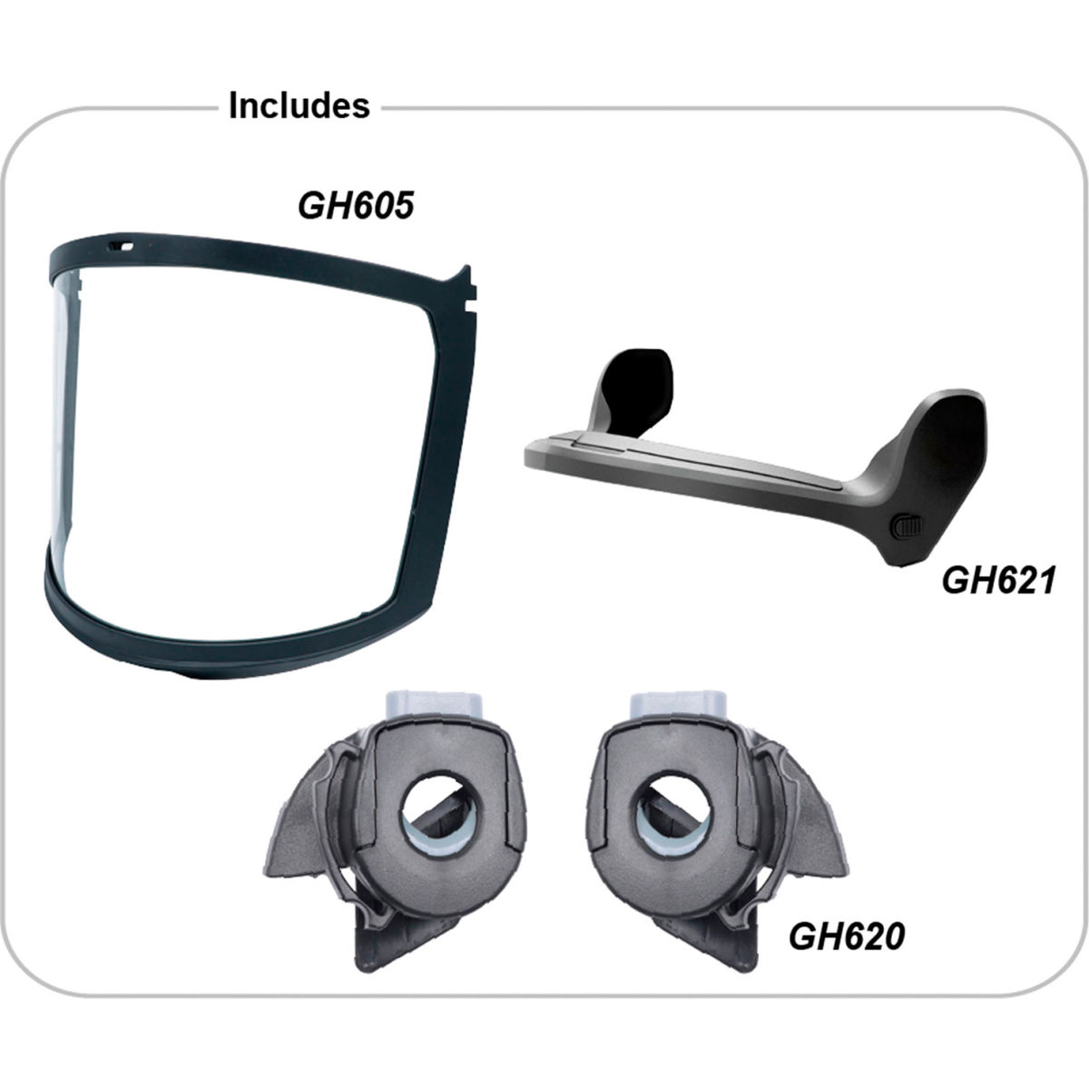 Full Face Visor Kit, For Use With GH400 & GH401 Series Helmet Black