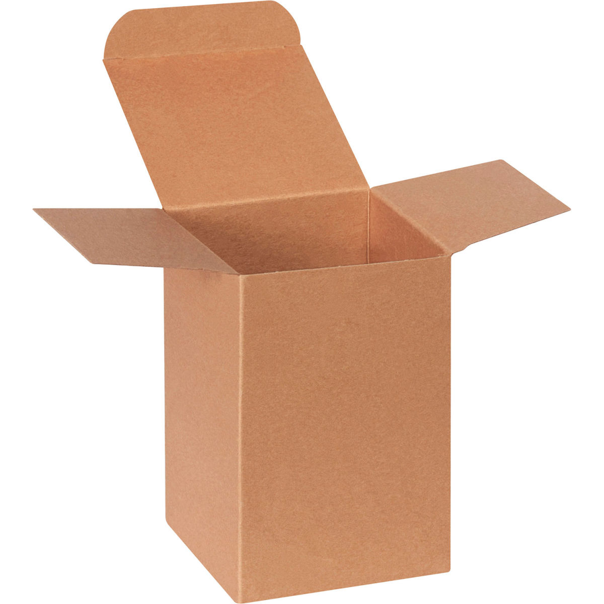 B3203869 Heavy Duty Reverse Tuck Folding Cartons, 4 x 4 x 6 in. Kraft - Brown - Pack of 250