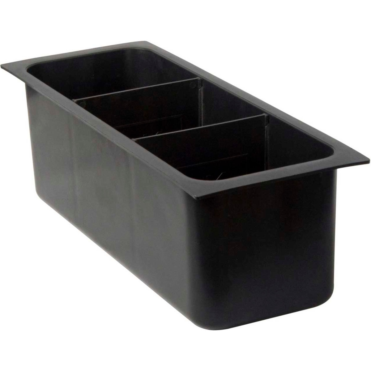 B2384961 18 in. Ice Bin Beverage Holder Insert Fits Deep Plastic - Black