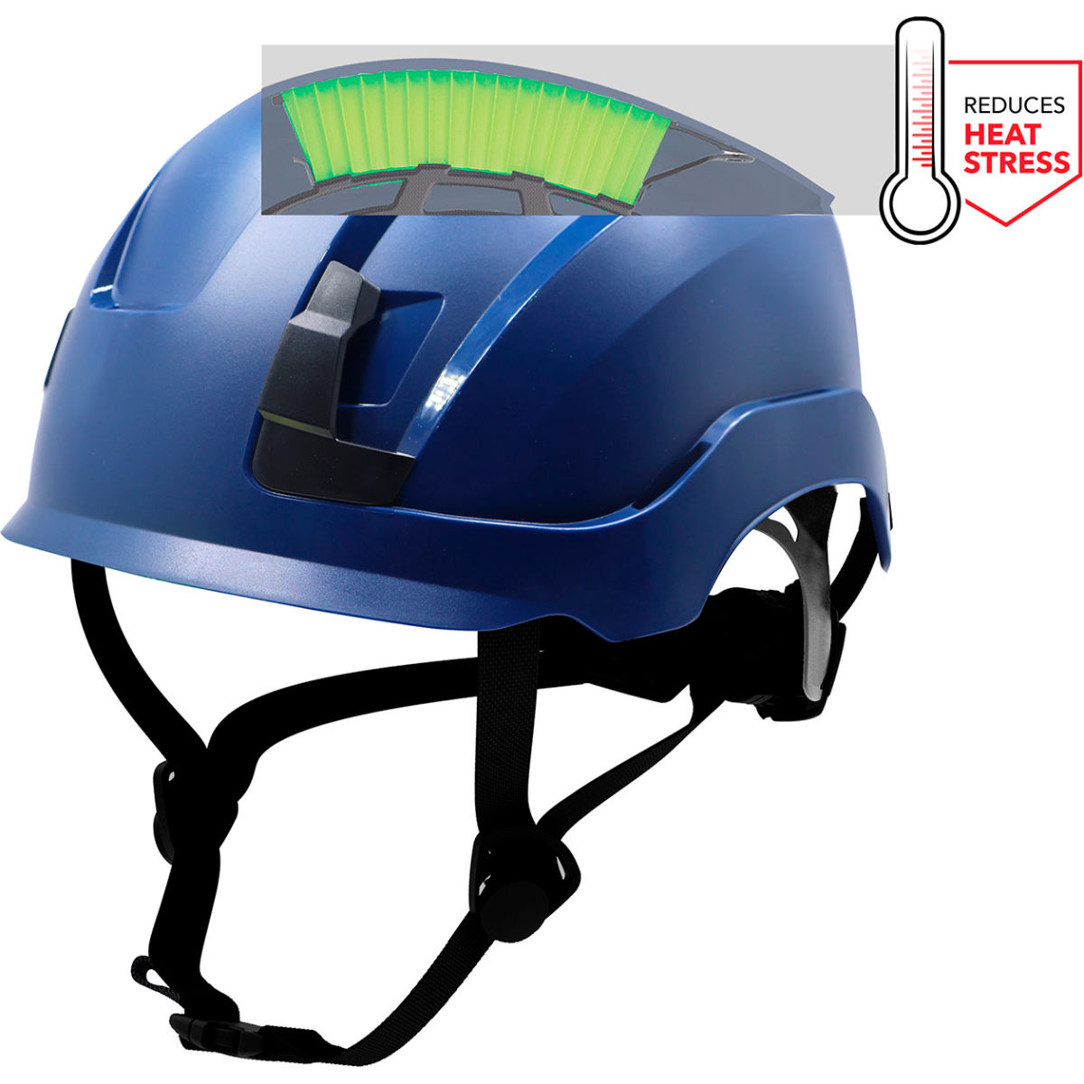 B3166798 Non-Vented Safety Helmet 4-Point Adjustable Ratchet Suspension - Blue