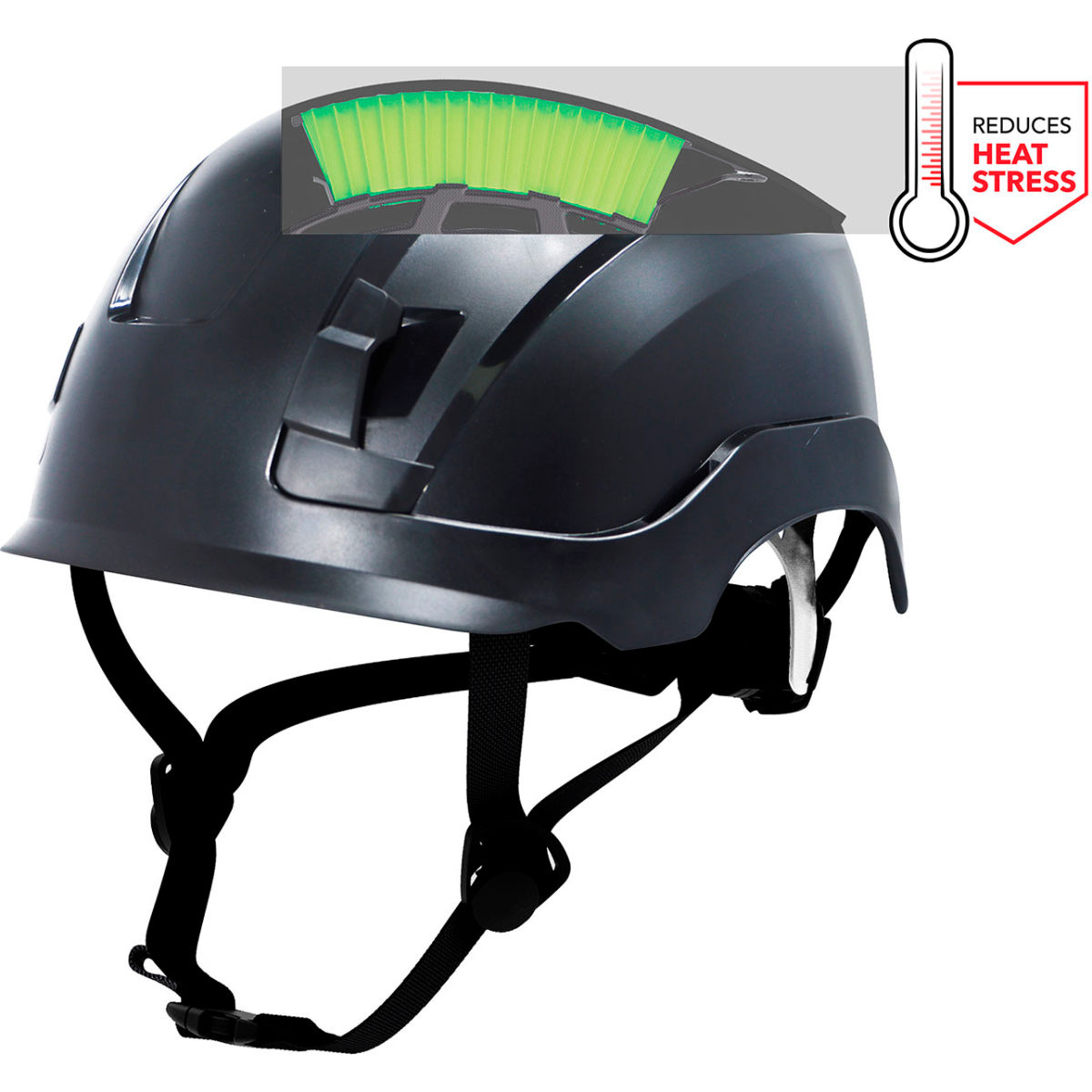 B3166817 Non-Vented Safety Helmet 4-Point Adjustable Ratchet Suspension - Black