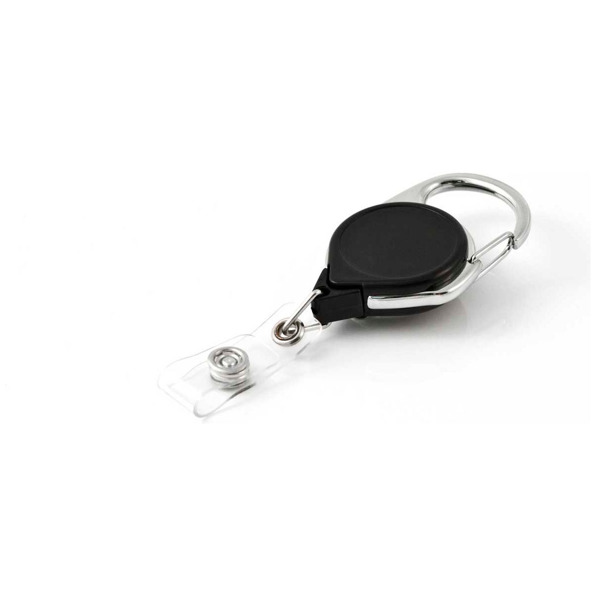 B1605082 RETRACT-A-decal Carabiner & Belt Clip 5-Pack Retractable Key Reel with 36 in. Cord - Black - Pack of 12