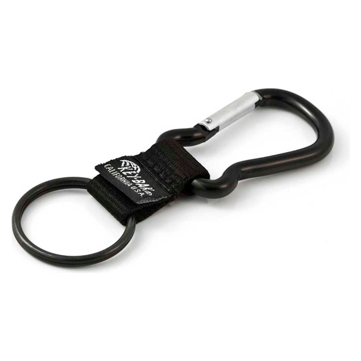 B1605077 No.8200 Carabineer with Split Ring Key Holder - Black - Pack of 12