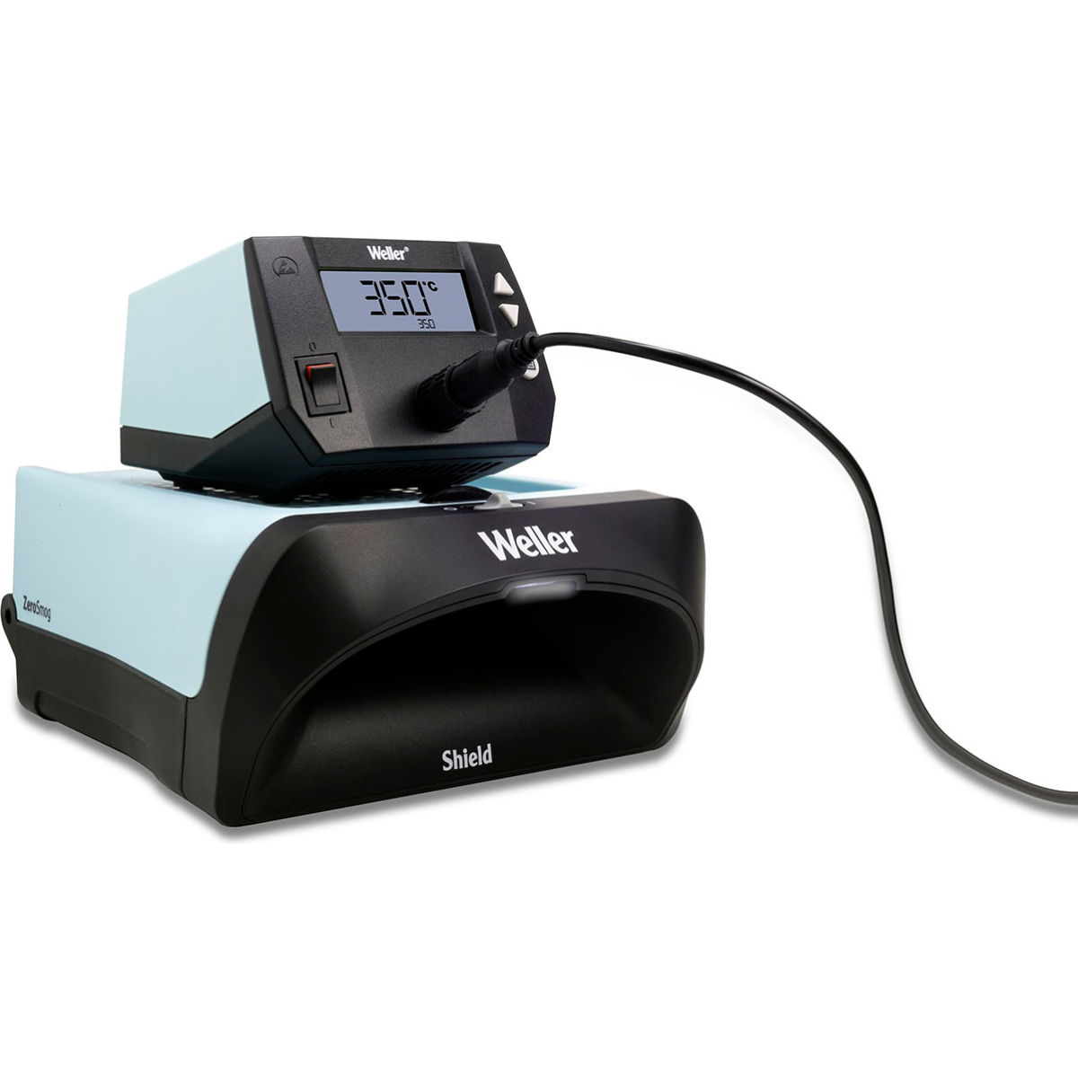 B3181889 95W Soldering Station & Zero Smog Shield Bundle - Black & Blue