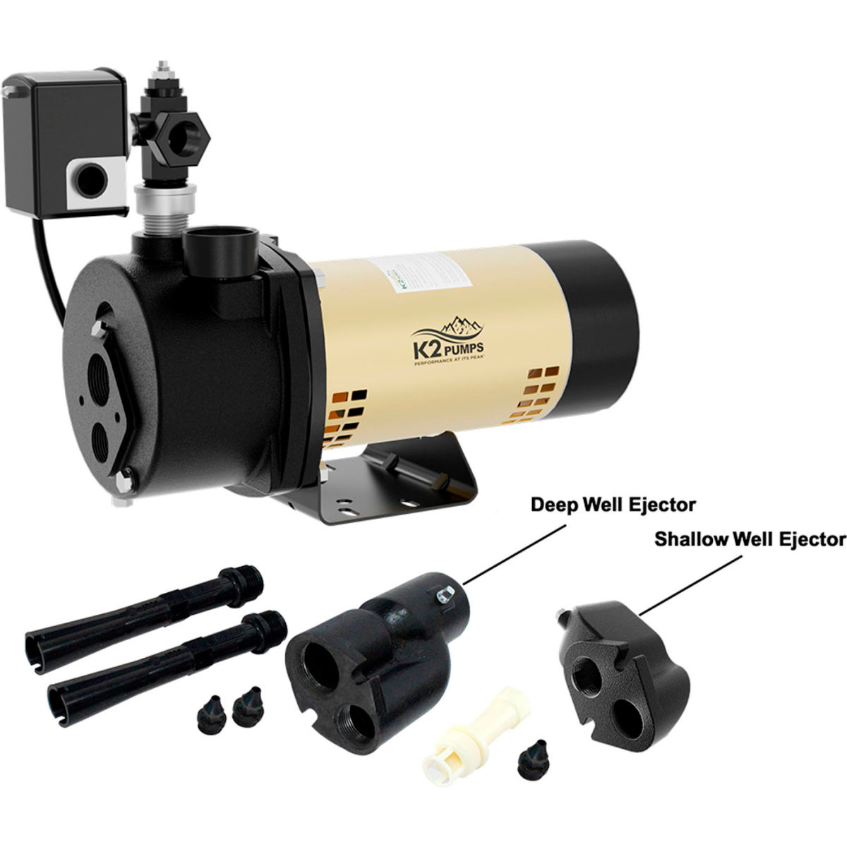 B3191290 0.75 HP Cast Iron Convertible Jet Pump, 20 GPM - Black
