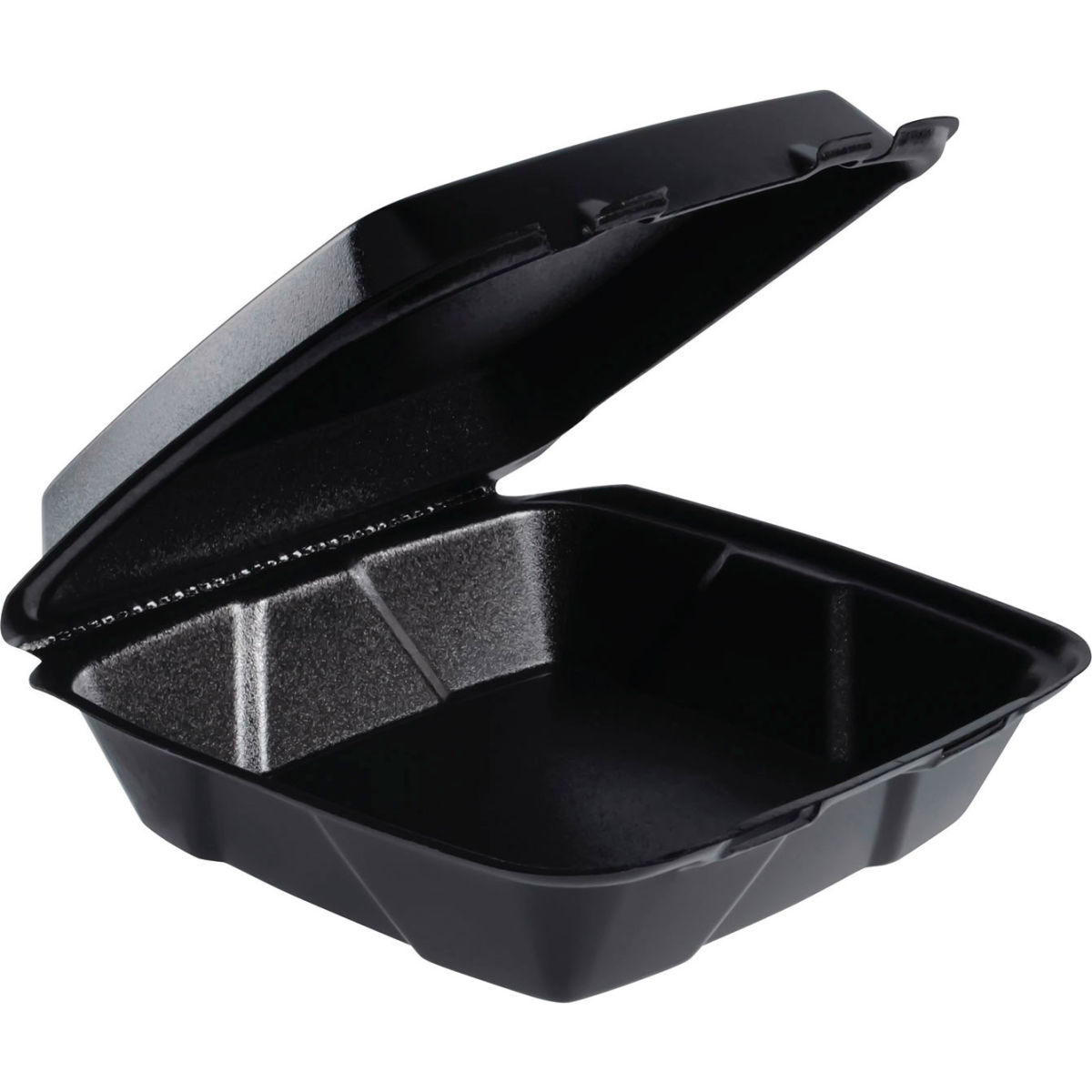 Picture of United Stationers Supply B3180783 Insulated Foam Hinged Lid Container, 9 x 9.37 x 3.12 H in. - Black - Pack of 200