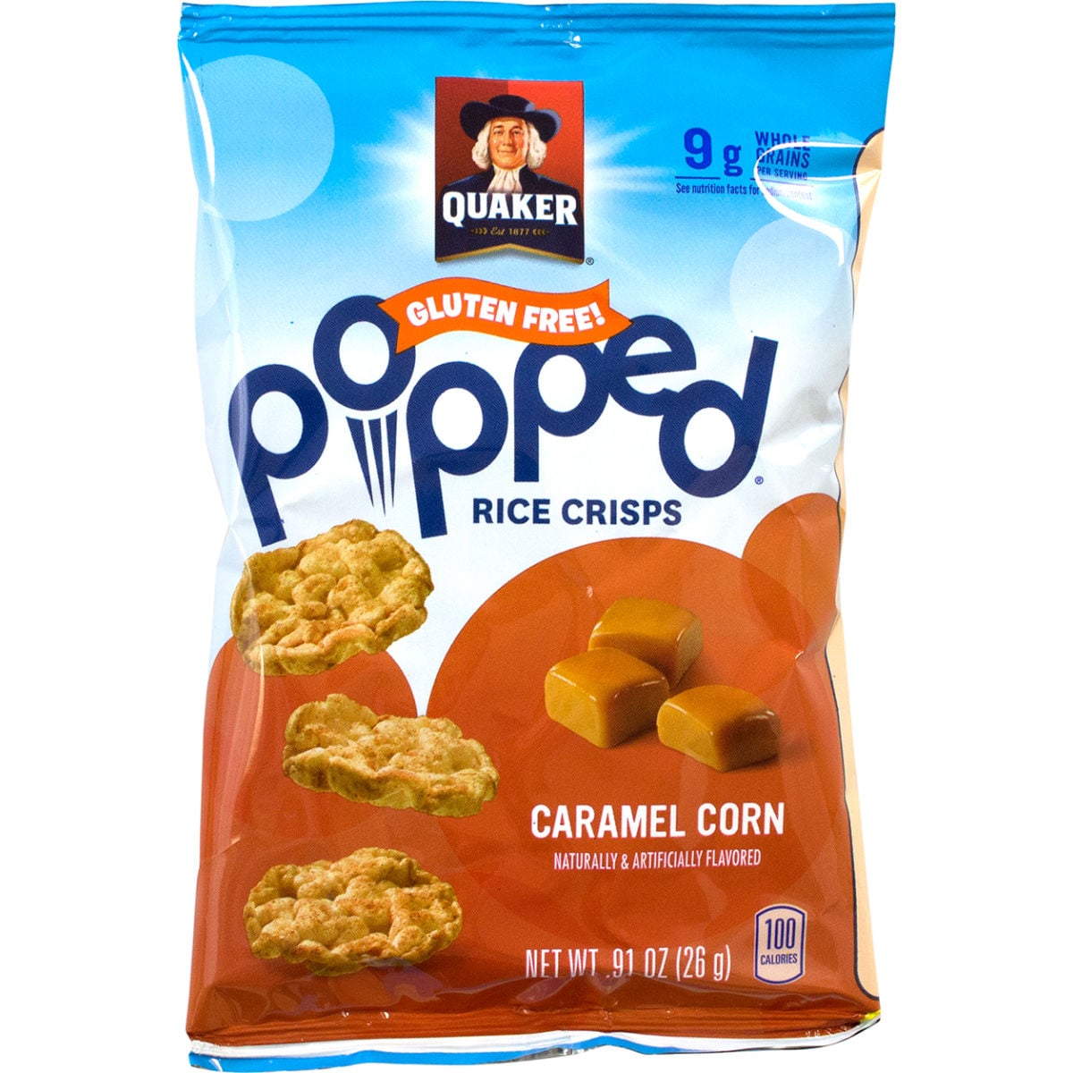 B2946359 Popped Rice Crisps Caramel Corn, 0.67 oz - Pack of 60
