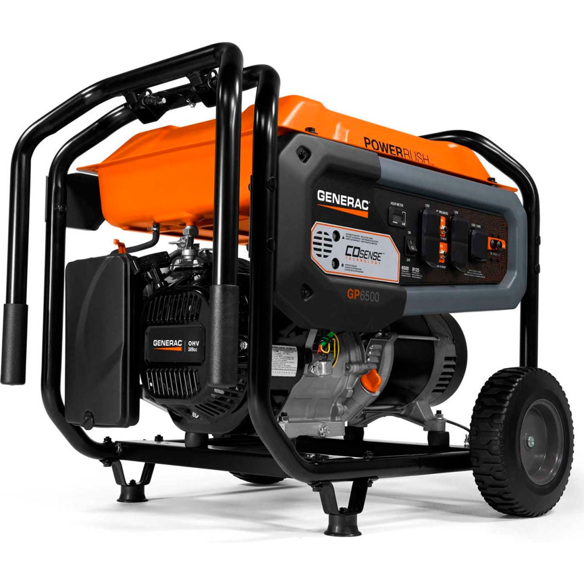 B2305894 CO-Sense Portable Generator with Recoil Start Gasoline 6500W - Black